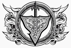 Valhalla sword shield lightning tattoo idea