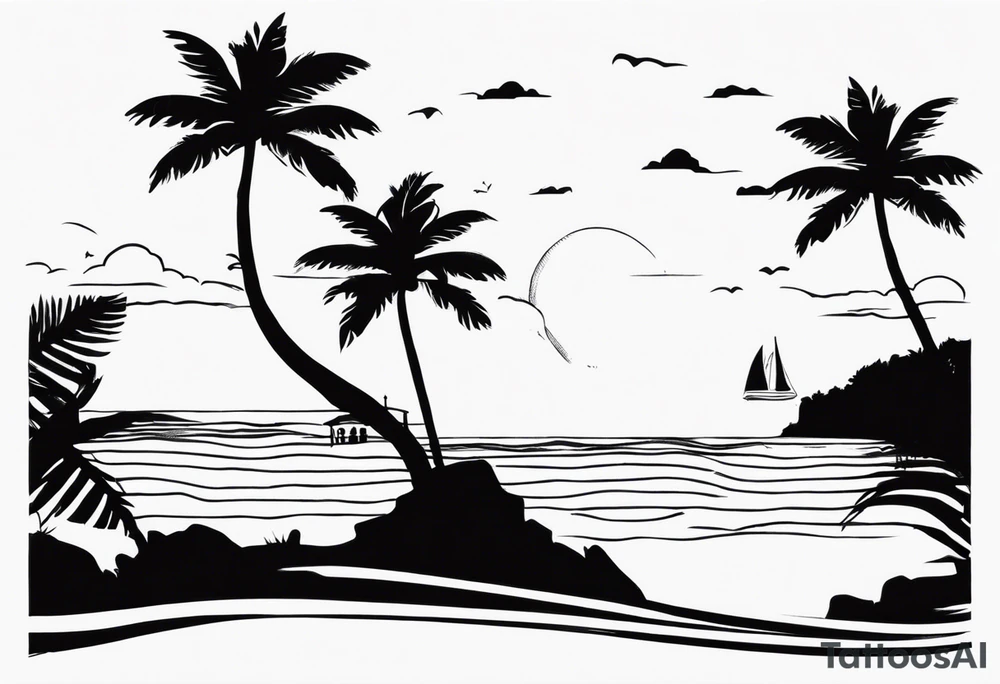 TWO LOVERS POINT SILOUETTE, GUAM tattoo idea