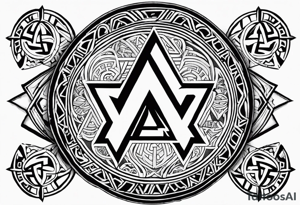 Valhalla berserker round shield axe
Valknut tattoo idea