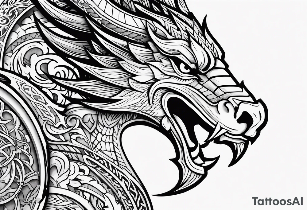 Valhalla sheild dragon tattoo idea