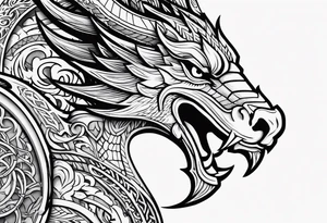 Valhalla sheild dragon tattoo idea