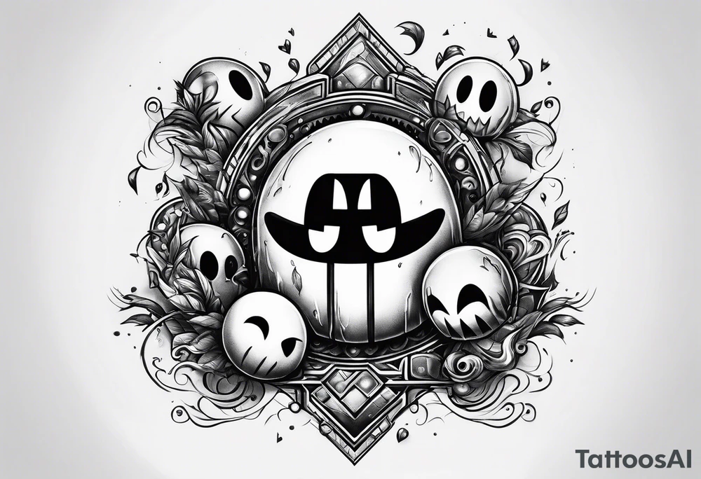 Pac-Man chasing ghosts tattoo idea