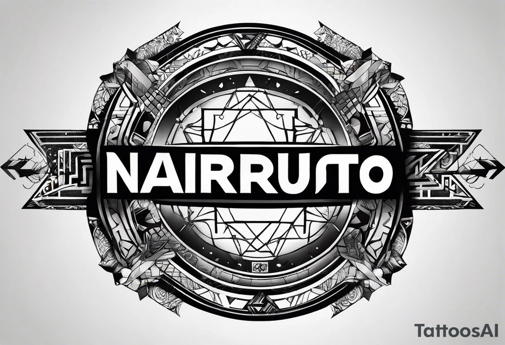 naruto headband with the letters AR in the middle tattoo idea