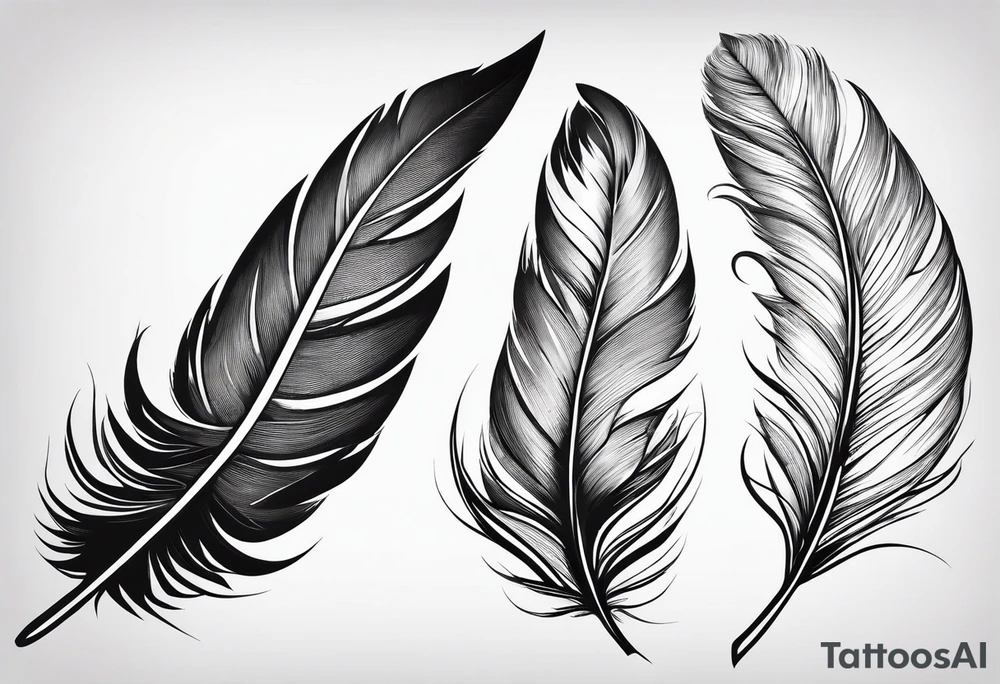 single feather for placement on inside are with birds flying out tattoo idea
