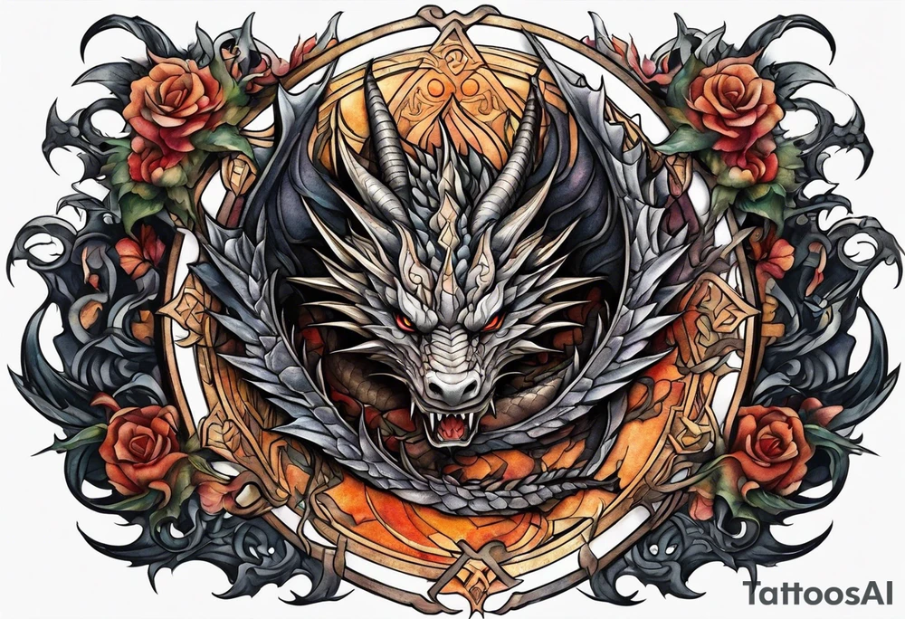 dark sun dragon king tattoo idea