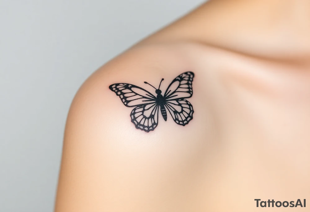 yellow butterfly tattoo idea