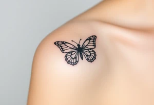 yellow butterfly tattoo idea