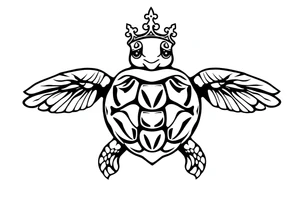 Turtle with crown tattoo idea