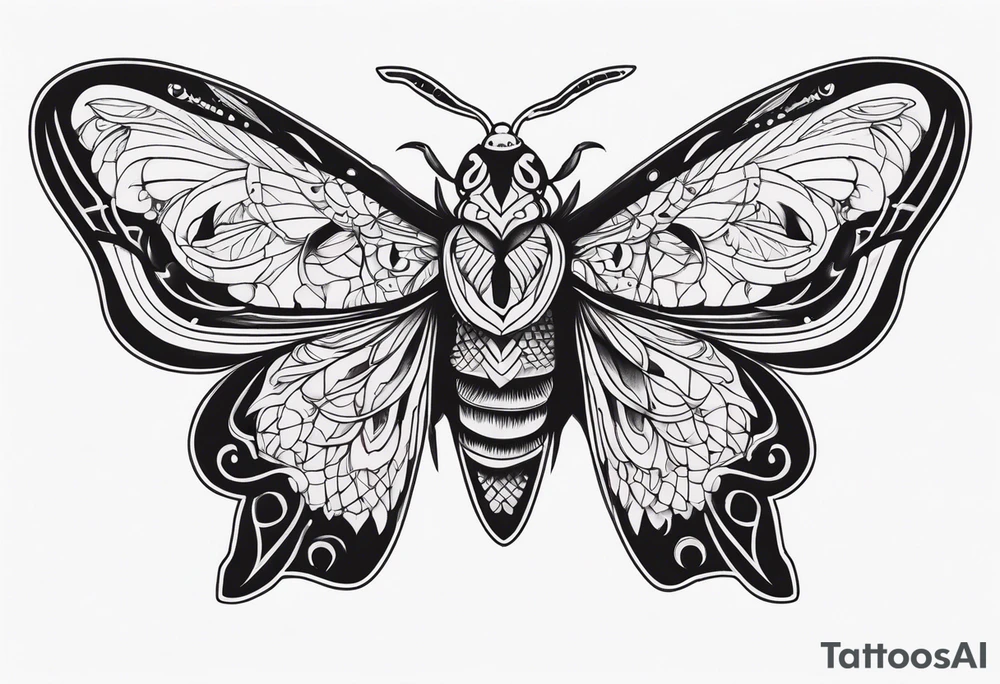 moth with wings tattoo idea