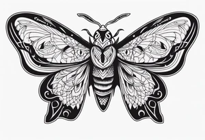 moth with wings tattoo idea