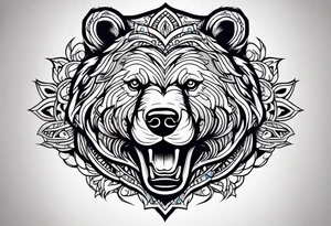 Bear head tattoo idea