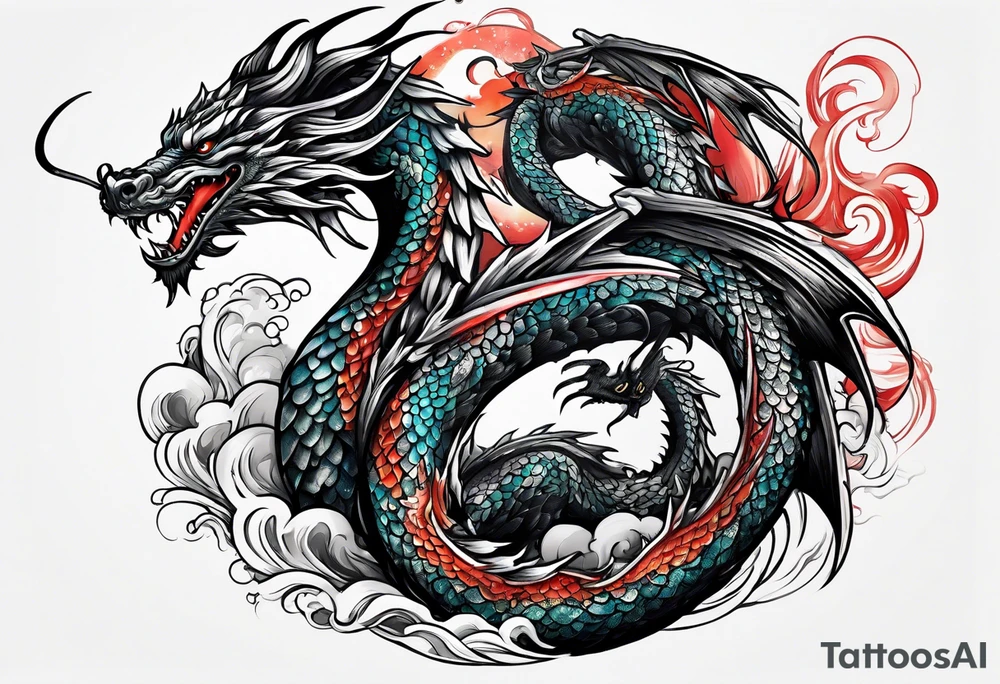 roaring dragons tattoo idea