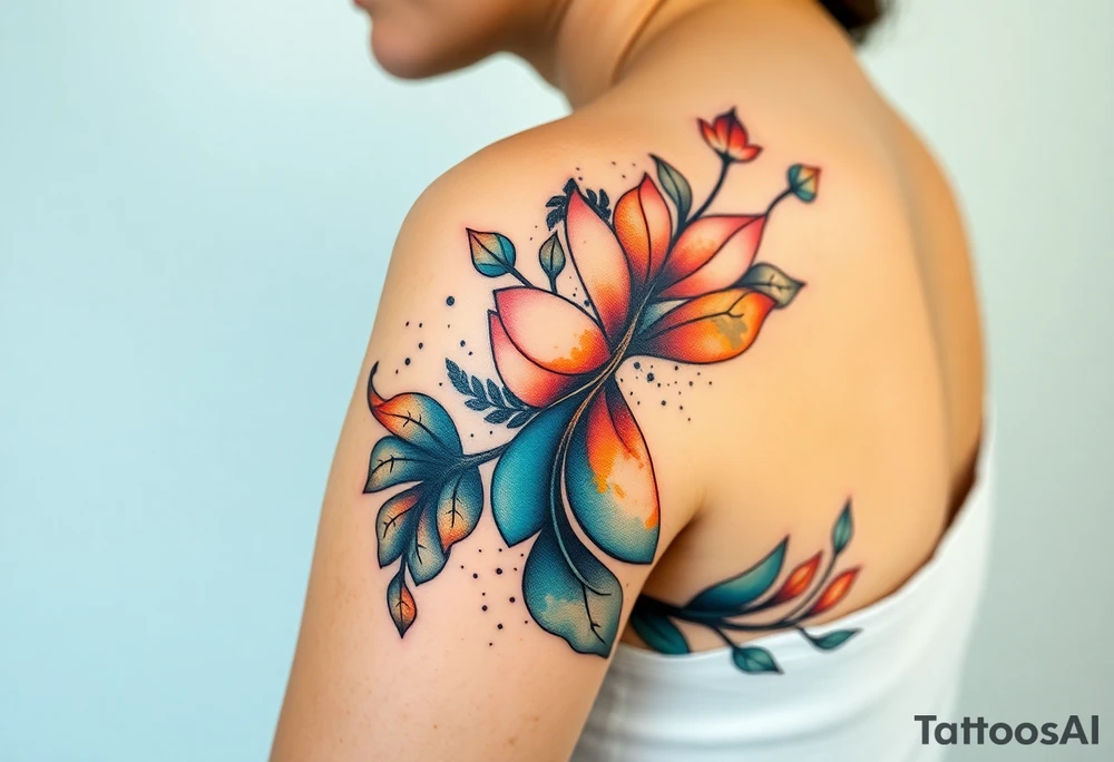 A tatuagem deve expressar força, liberdade e conexão com a multiplicidade da vida, incorporando elementos abstratos e fluidos, com linhas que sugiram movimento e transformação contínua. Evite clichês e busque um design original e significativo. Utilize técnicas de miimalismo, pontilhismo e aquarela. tattoo idea