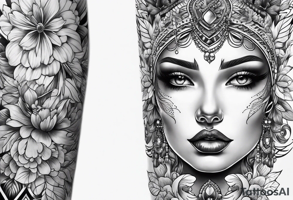 leg sleeve tattoo idea