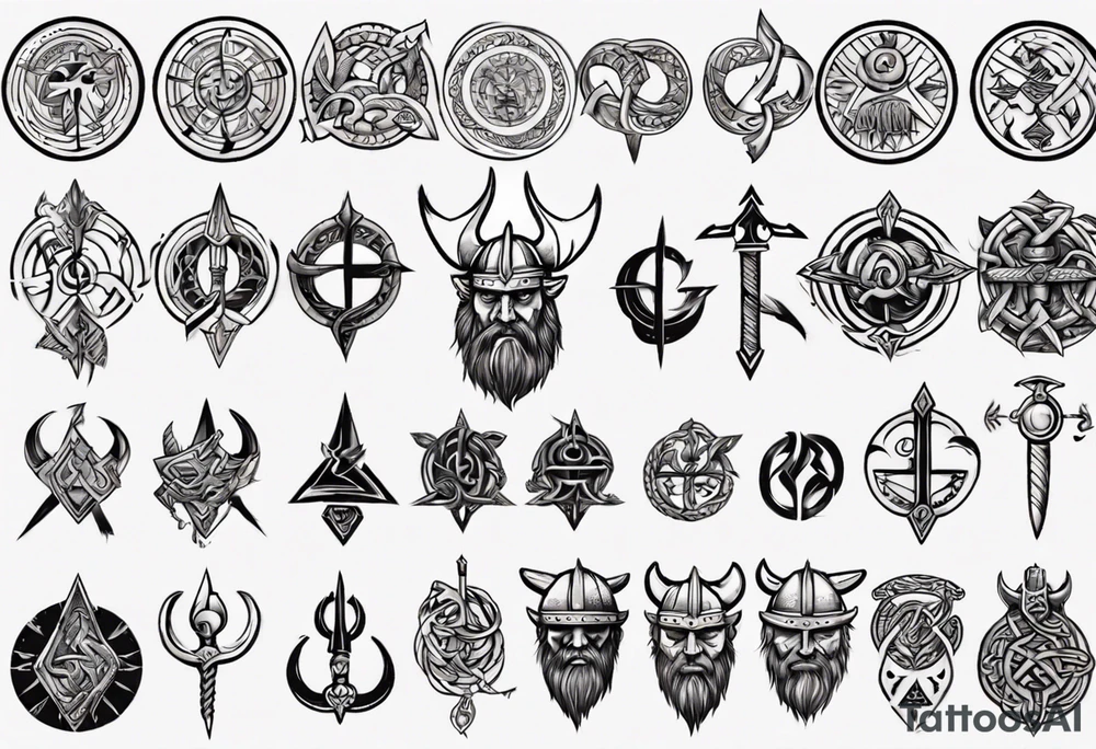 Viking symbols tattoo idea