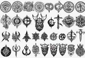 Viking symbols tattoo idea