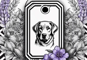 Dog tag lavender tattoo idea