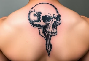 skull with The Last Of Us' fungus out of its mouth tattoo idea