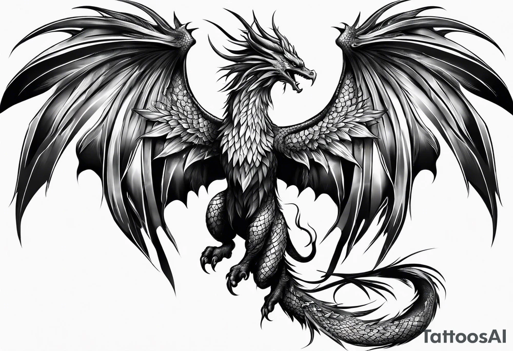 Phoenix dragon tattoo idea