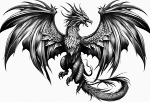 Phoenix dragon tattoo idea