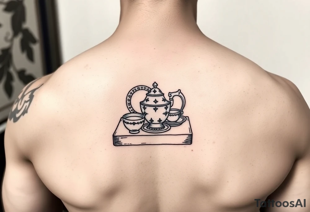 Old school hotel matchbook with fine china on the cover tattoo idea