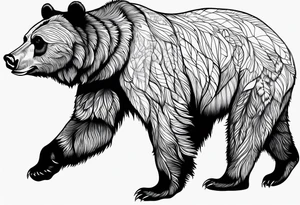 Grizzly bear full body tattoo idea