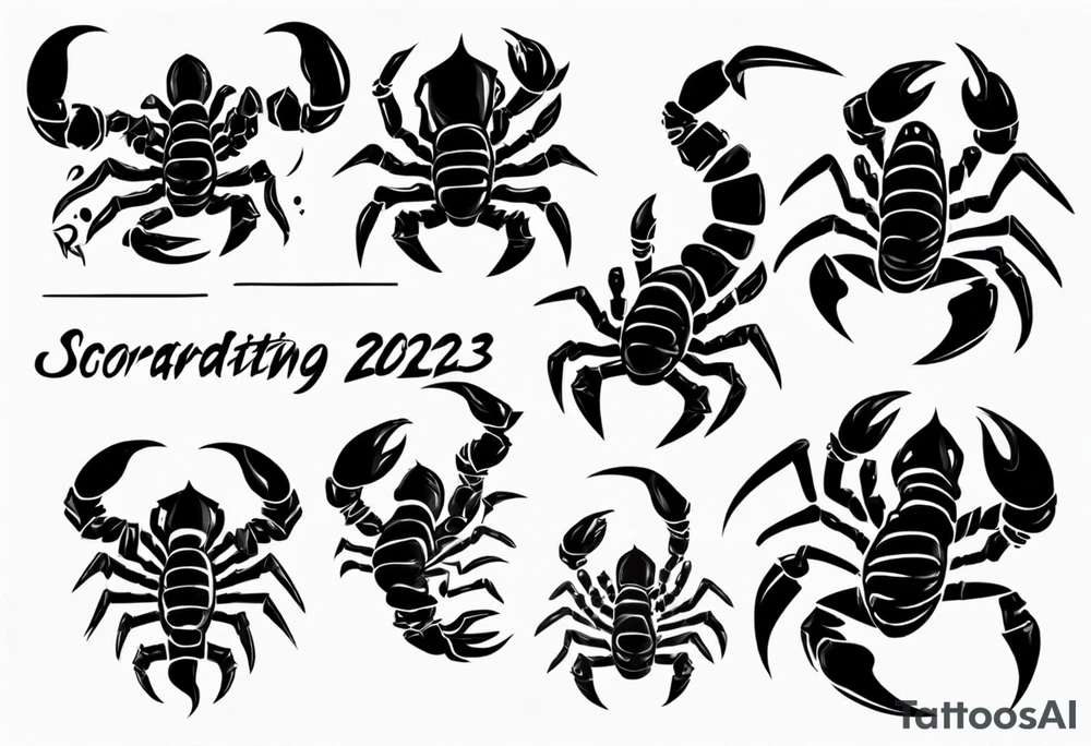 scorpion graduating in 2023 for game development and game design. Make it cute tattoo idea