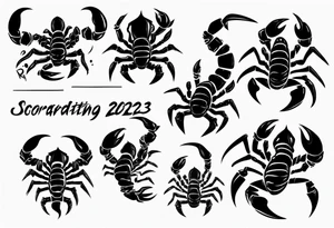 scorpion graduating in 2023 for game development and game design. Make it cute tattoo idea