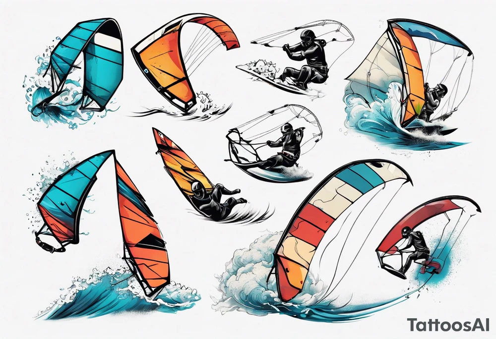 Kitesurfing in tornado tattoo idea