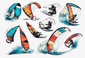 Kitesurfing in tornado tattoo idea