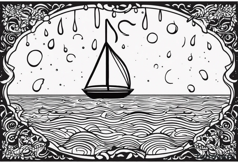 water drop falling into ocean tattoo idea