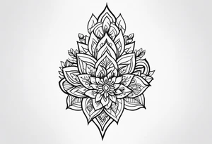 Single needle Thai henna tattoo idea