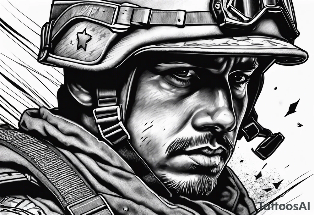 Fallen soldier memorial tattoo idea