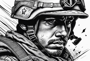 Fallen soldier memorial tattoo idea