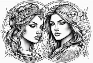 Virgo and Sagittarius zodiac signs tattoo idea