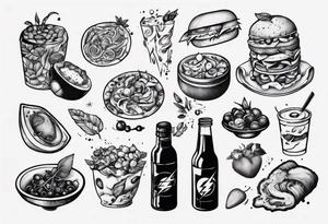 flash art
food tattoo idea