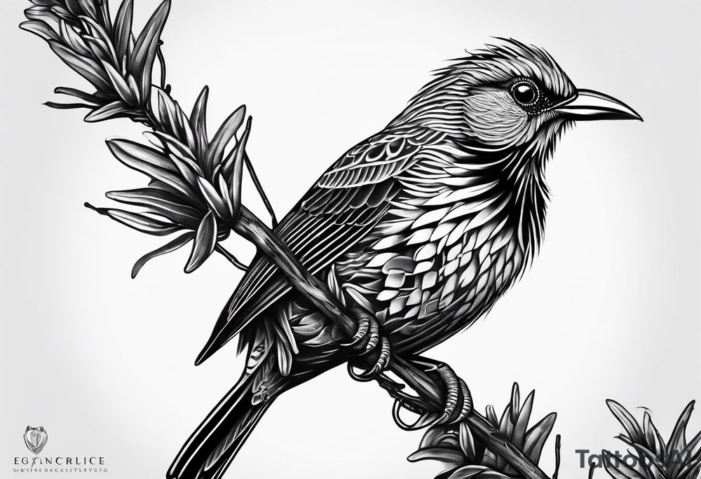 red wattlebird tattoo idea