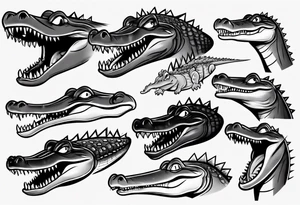 cartoon crocodile crying tattoo idea