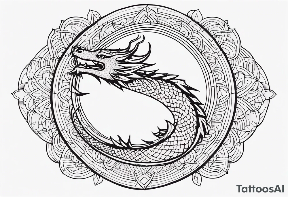CIrcle Dragon Mandala tattoo idea
