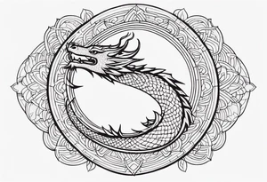 CIrcle Dragon Mandala tattoo idea