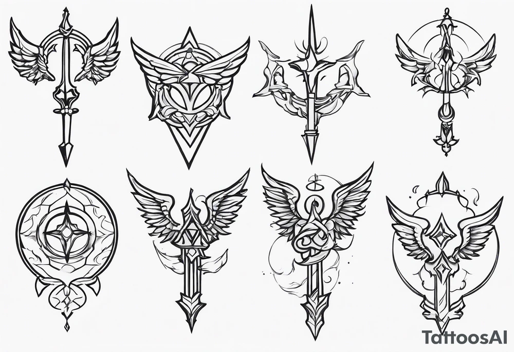 medievil symbols of angels tattoo idea