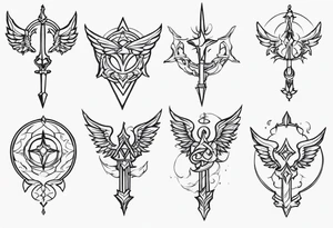 medievil symbols of angels tattoo idea