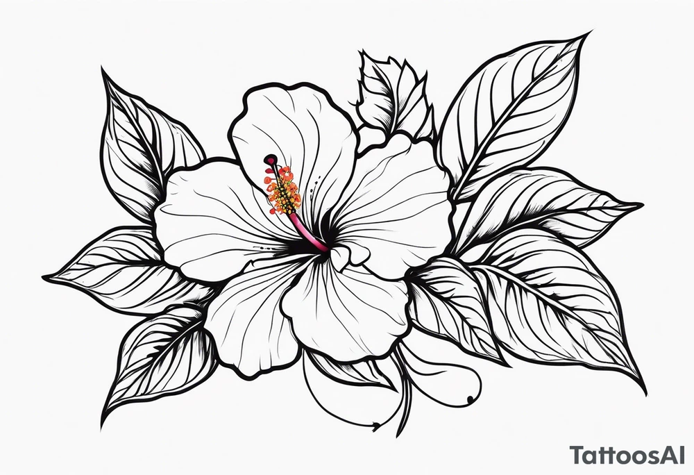 Vines With Hibiscus Flower tattoo idea