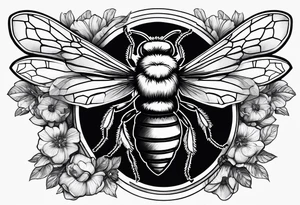 A forearm tattoo of a ruby gemstone and a honey bee tattoo idea