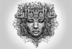 Circuits branching out from a puzzle piece tattoo idea
