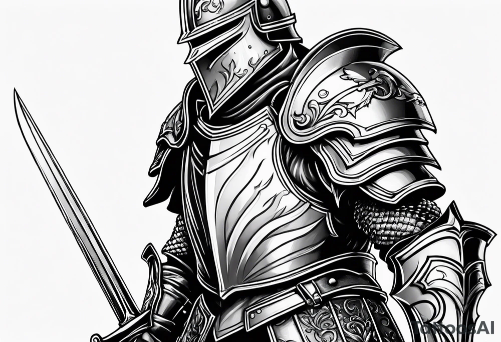 knight with heavy armor tattoo idea