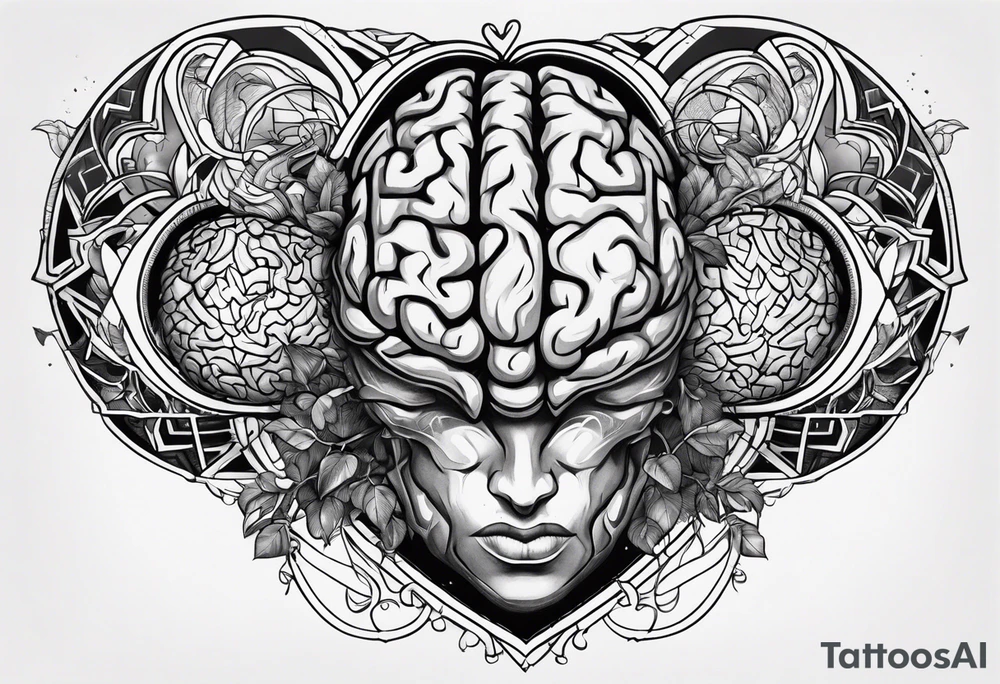 brain, heart, Battle tattoo idea