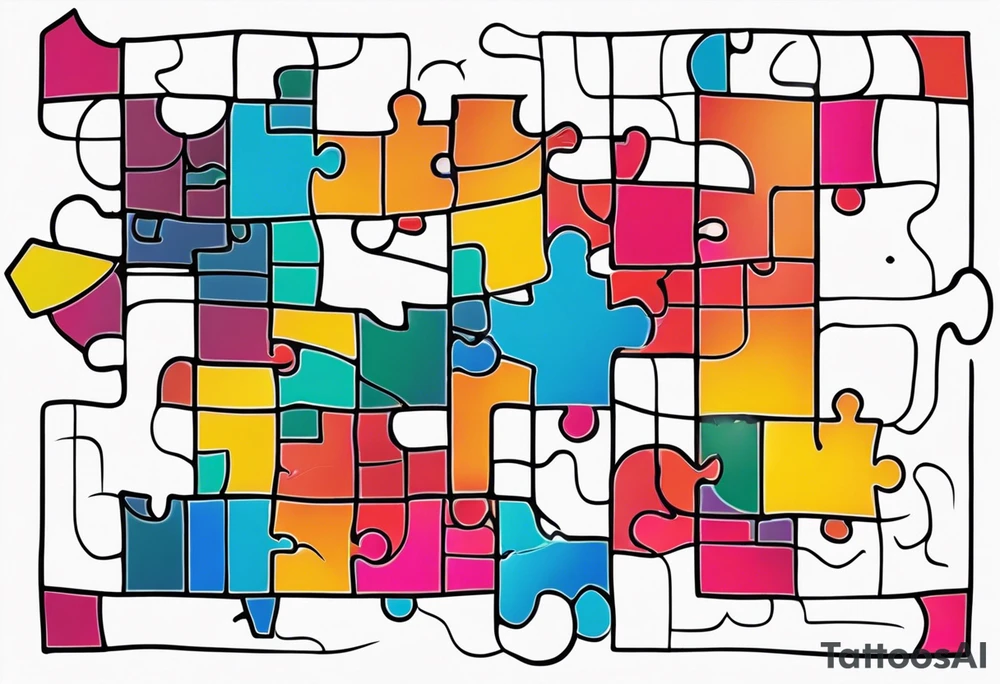 Jigsaw puzzle piece with circuits as the background tattoo idea