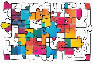 Jigsaw puzzle piece with circuits as the background tattoo idea