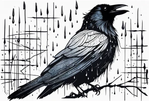 a dead raven in the rain tattoo idea